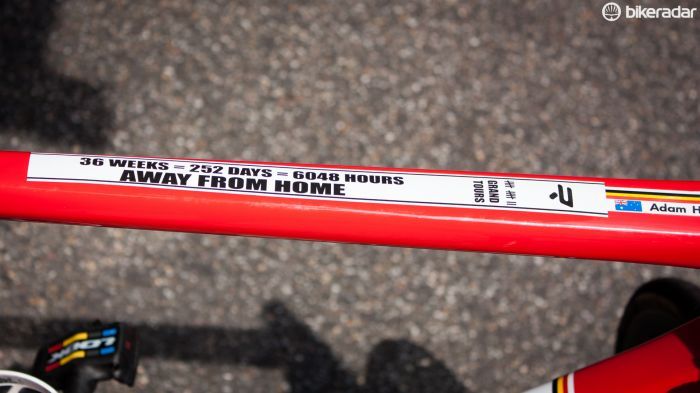 We're not quite sure, but we think Adam Hansen might be a little bitter about his 12th Grand Tour appearance