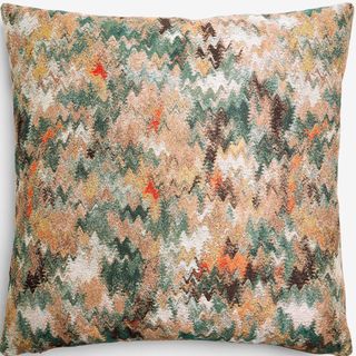 marble jacquard cushion in square shape and multicolour