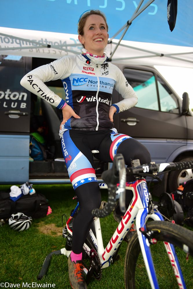 Newly crowned U-23 Pam Am Champion Ellen Noble (JAM/NCC/Vittoria) was all smiles before her race today.