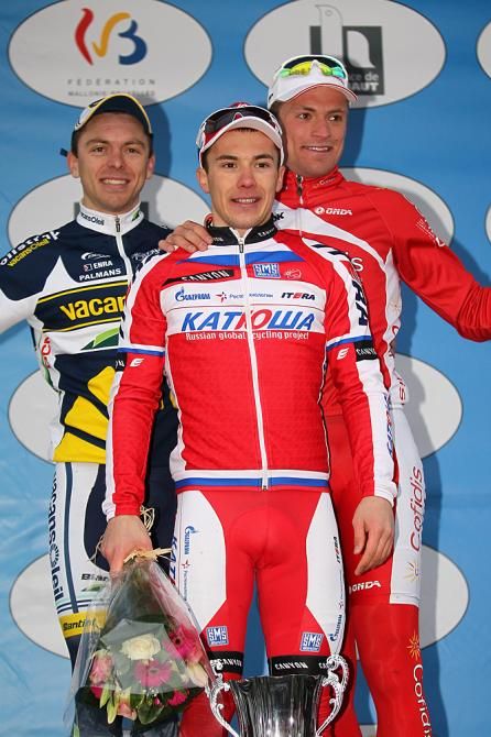 Alexei Tsatevich (Katusha) topped the podium with Kris Boeckmans and Adrien Petit