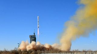 A Long March 2C rocket carrying MISRSAT-2 and two other satellites lifts off from Jiuquan Satellite Launch Center on Dec. 4, 2023 local time. 