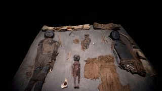 Chinchorro mummies at the San Miguel de Azapa archaeological museum in Camarones, Arica, Chile.