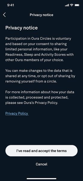 Oura Circles feature