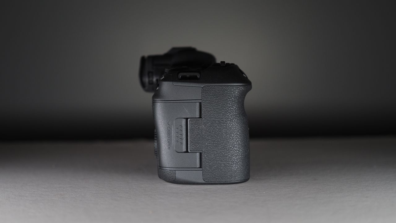 Canon EOS R5 side view with black background