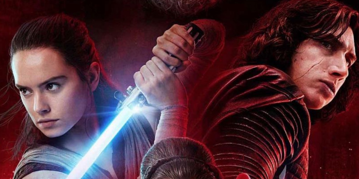 Rey and Kylo The Last Jedi&#039;s poster