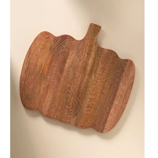 Wood Inlay Hardwood Pumpkin Cheese Board