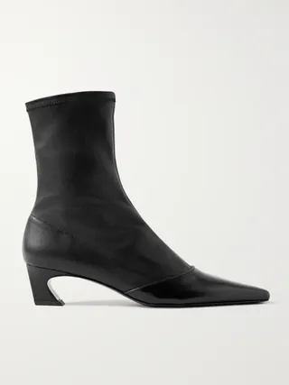 ACNE STUDIOS, Patent-trimmed leather ankle boots