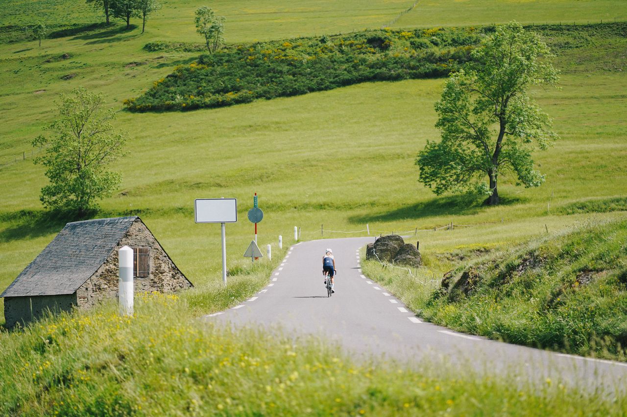 A cyclist in France