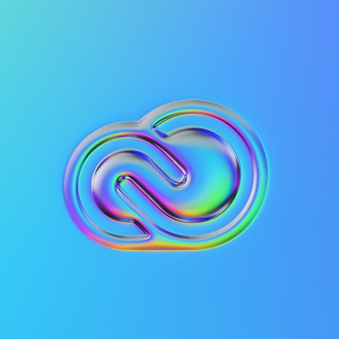 A chrome effect redesign of the Adobe Creative Cloud logo.