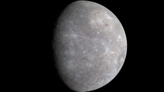 Mercury against the black backdrop of space.