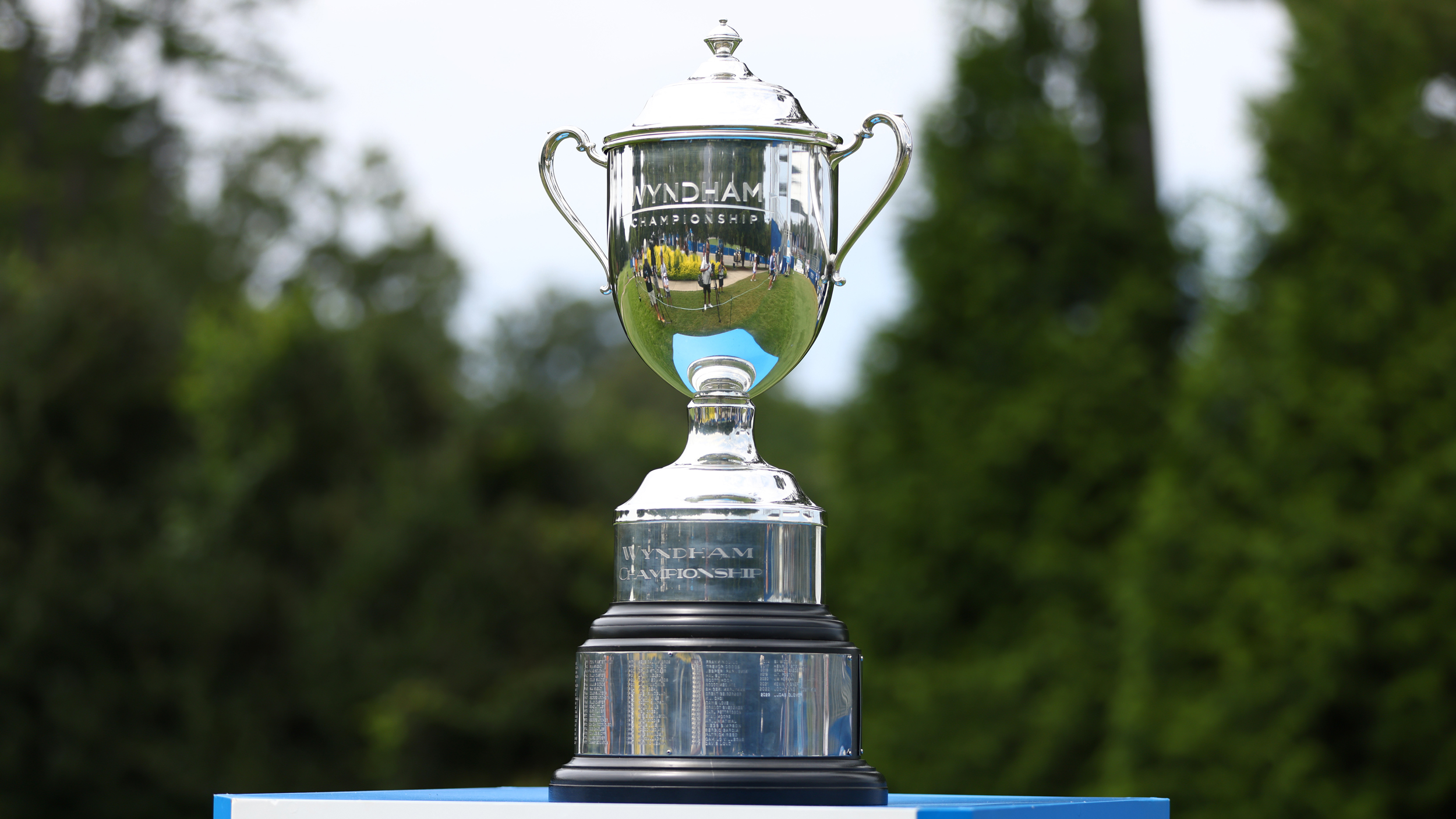 A picture of the Wyndham Championship trophy