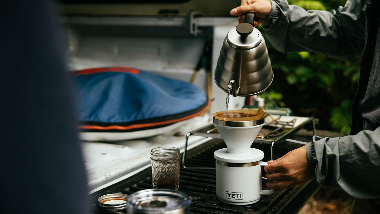 YETI Rambler Pour Over in use