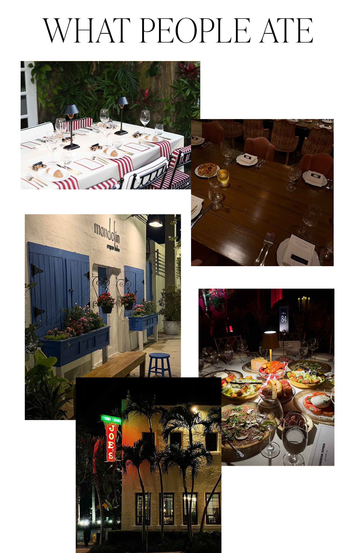 A slide with the title, "What People Ate" featuring images from the 2026 Miami Grand Prix weekend.