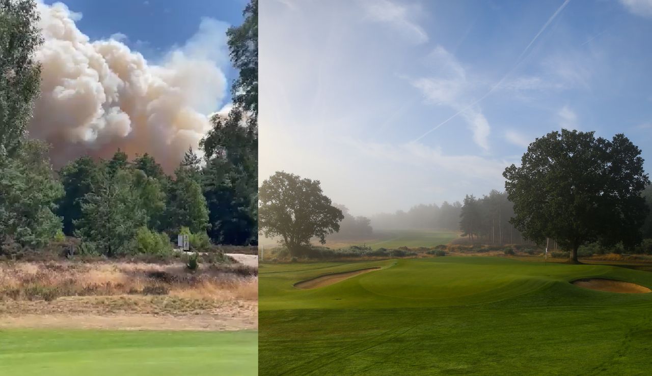 Hankley Common Golf Course on fire