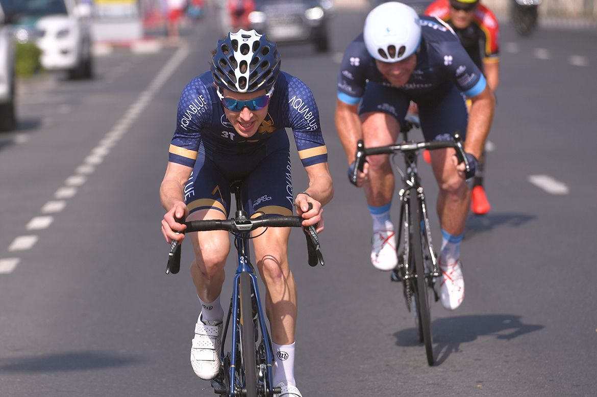 Daniel Pearson (Aqua Blue) was aggressive on the final day of the Abu Dhabi Tour.