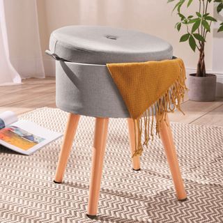 lidl stool with blanket stored inside