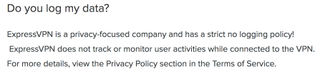 ExpressVPN's logging policy