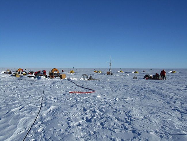 Researchers at Pine Island Glacier in Antarctica