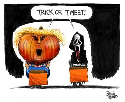 Political cartoon U.S. Halloween Trump Paul Manafort