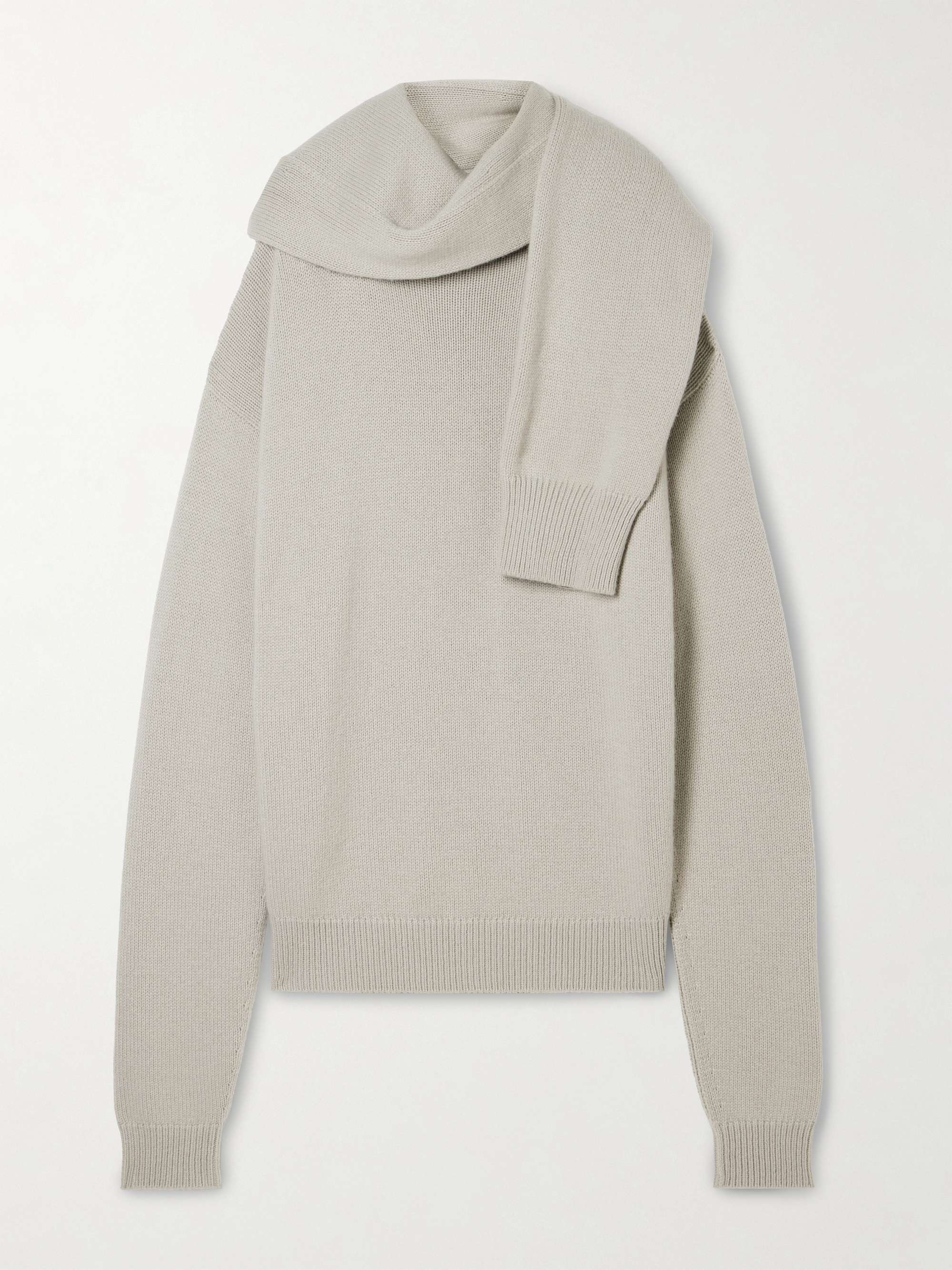 Mia Scarf-Detailed Cashmere Sweater