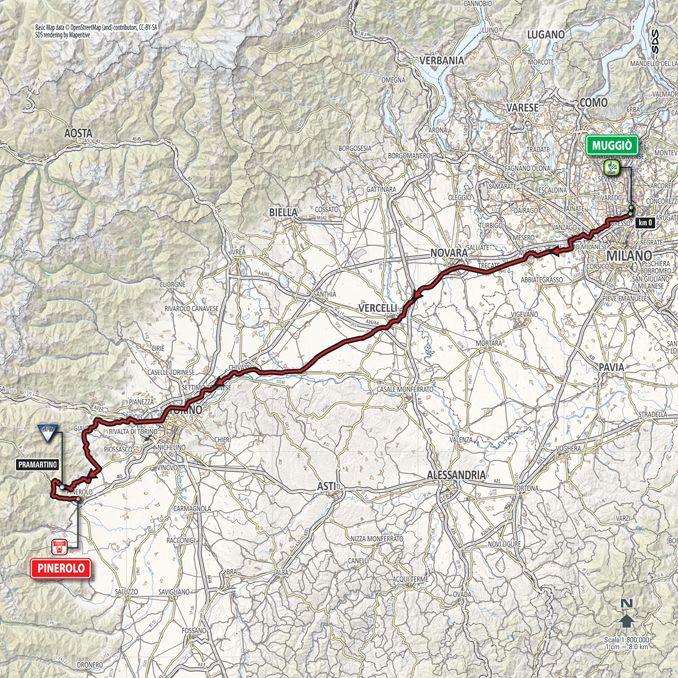 Giro d'Italia 2016: stage 18 map