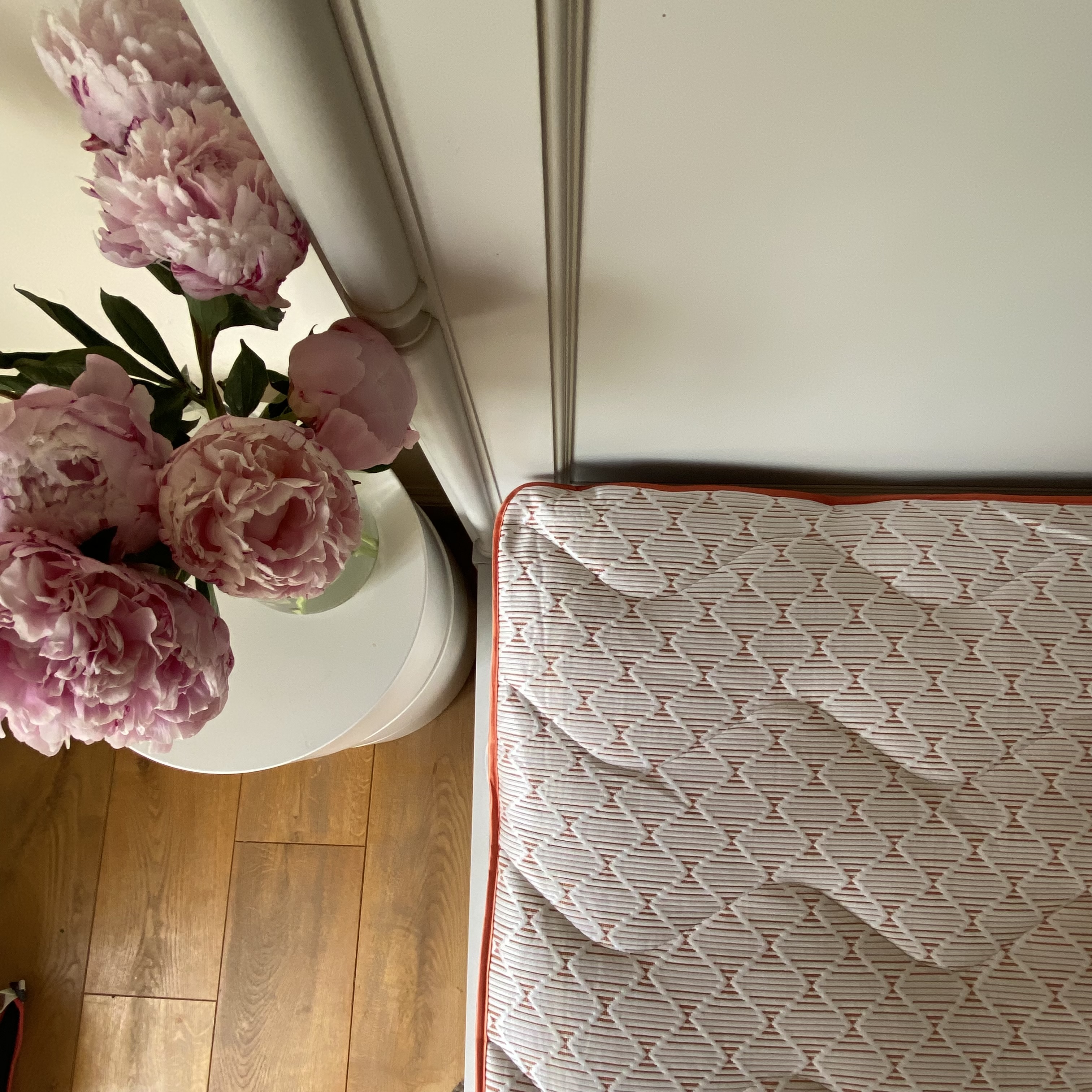 The Silentnight Restore Cooling Copper Topper being tested at home on a bed