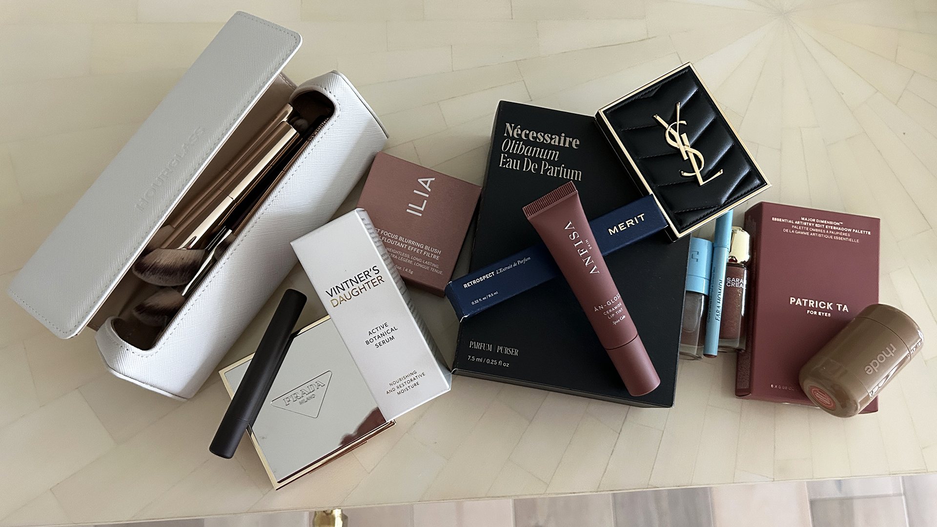 An assortment of beauty products