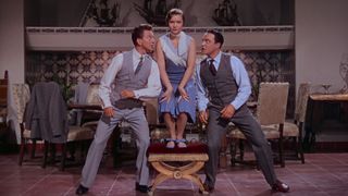 The cast of Singin' in the Rain perform "Good Morning" in a kitchen