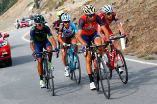 Vincenzo Nibali, Nairo Quintana, Ilnur Zakarin and Domenico Pozzovivo on stage 16 of the Giro d'Italia