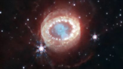 The JWST&rsquo;s NIRCam image of the expanding remnant of supernova 1987A.