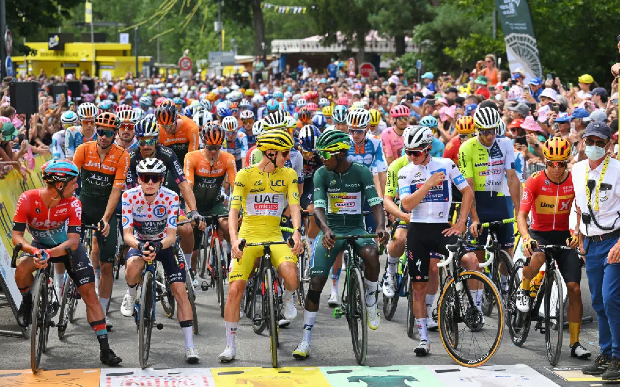 The start line of the 2024 Tour de France