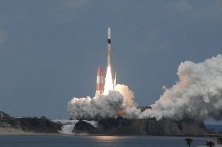 A Japanese H-IIA rocket lifts off from the Tanegashima Space Center carrying JAXA's Hayabusa2 asteroid sample spacecraft on Dec. 3, 2014 (JST).