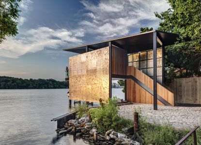 Filtered Frame Dock boathouse by Matt Fajkus Architecture