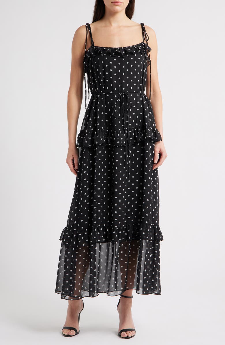 Polka Dot Tiered Maxi Dress