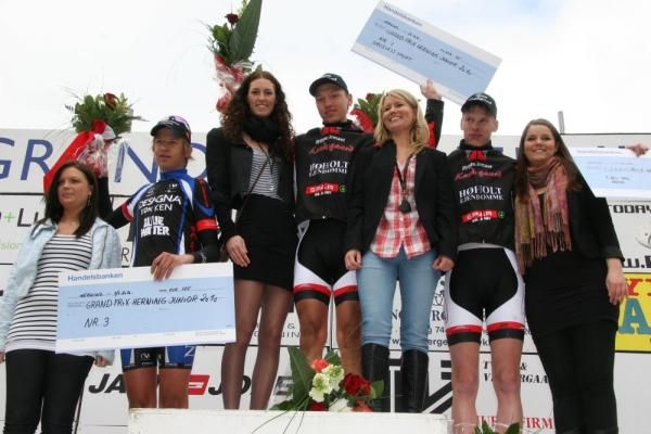 Frederik Thalund (3rd), Asbj&oslash;rn Andersen (1st) and Nicolai Br&oslash;chner (2nd)