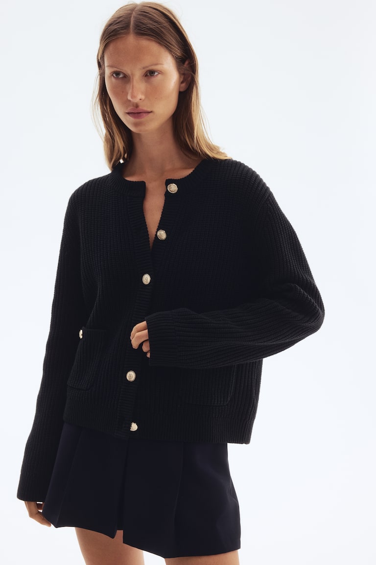 Rib-Knit Cardigan