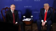 Russian President Vladimir Putin and U.S. President Donald Trump during their meeting on war in Ukraine at Joint Base Elmendorf-Richardson