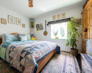 Vintage bedroom patchwork quilt