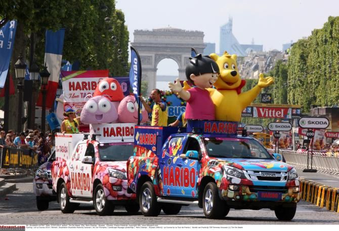 Need some Harribo? The Tour caravan has plenty for the fans
