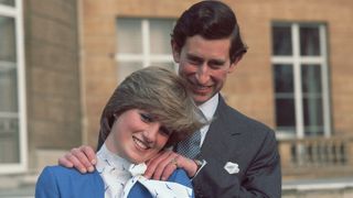 Prince Charles and Princess Diana announcing their engagement