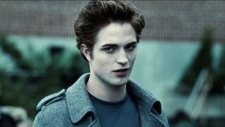 Robert Pattinson as Edward Cullen eavesdropping on Bella in Twilight.