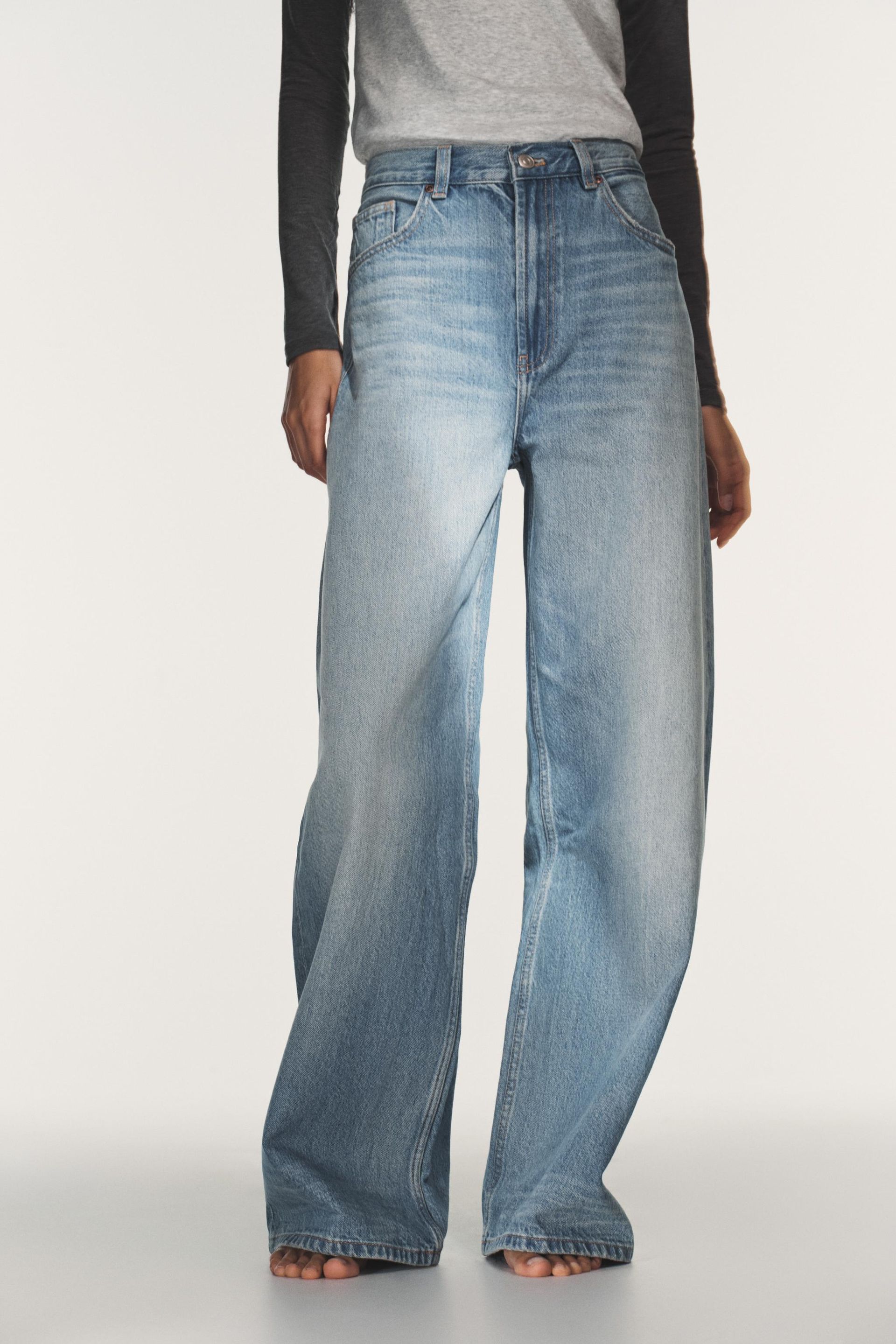 Trf Extra Wide Leg High Waist Jeans