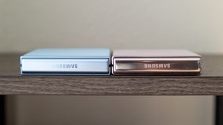 Samsung Galaxy Z Flip 6 and the Galaxy Z Flip 5 hinges side by side