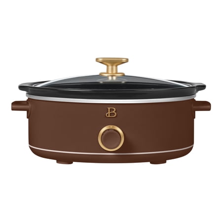 Beautiful 2.5 Qt Dip and Serve Manual Slow Cooker, Chocolate by Drew Barrymore