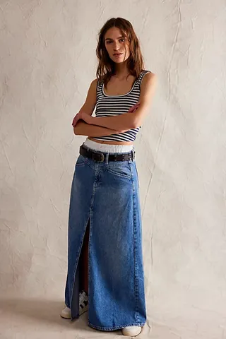 We the Free Come as You Are Denim Maxi Skirt