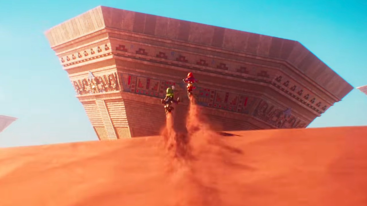 Mario and Luigi going through the desert