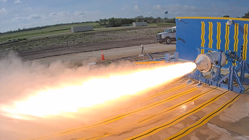 a test fire of an X-Bow Systems rocket