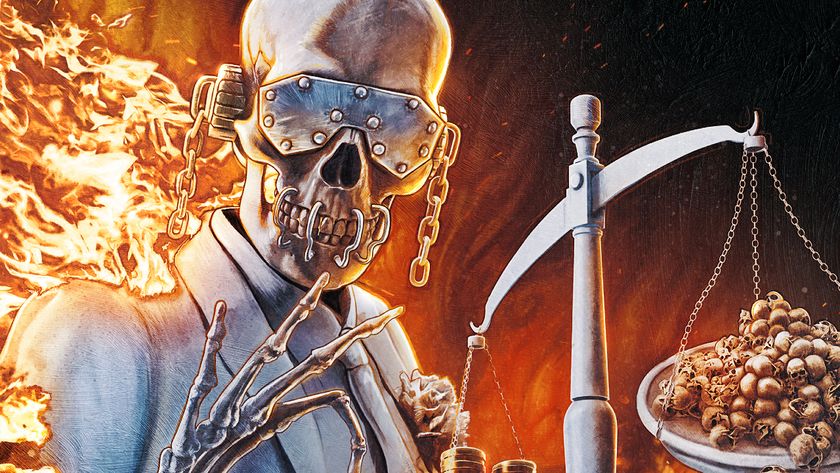 Cropped artwork for Megadeth 2025 single Tipping Point, featuring skeletal mascot Vic Rattlehead on fire