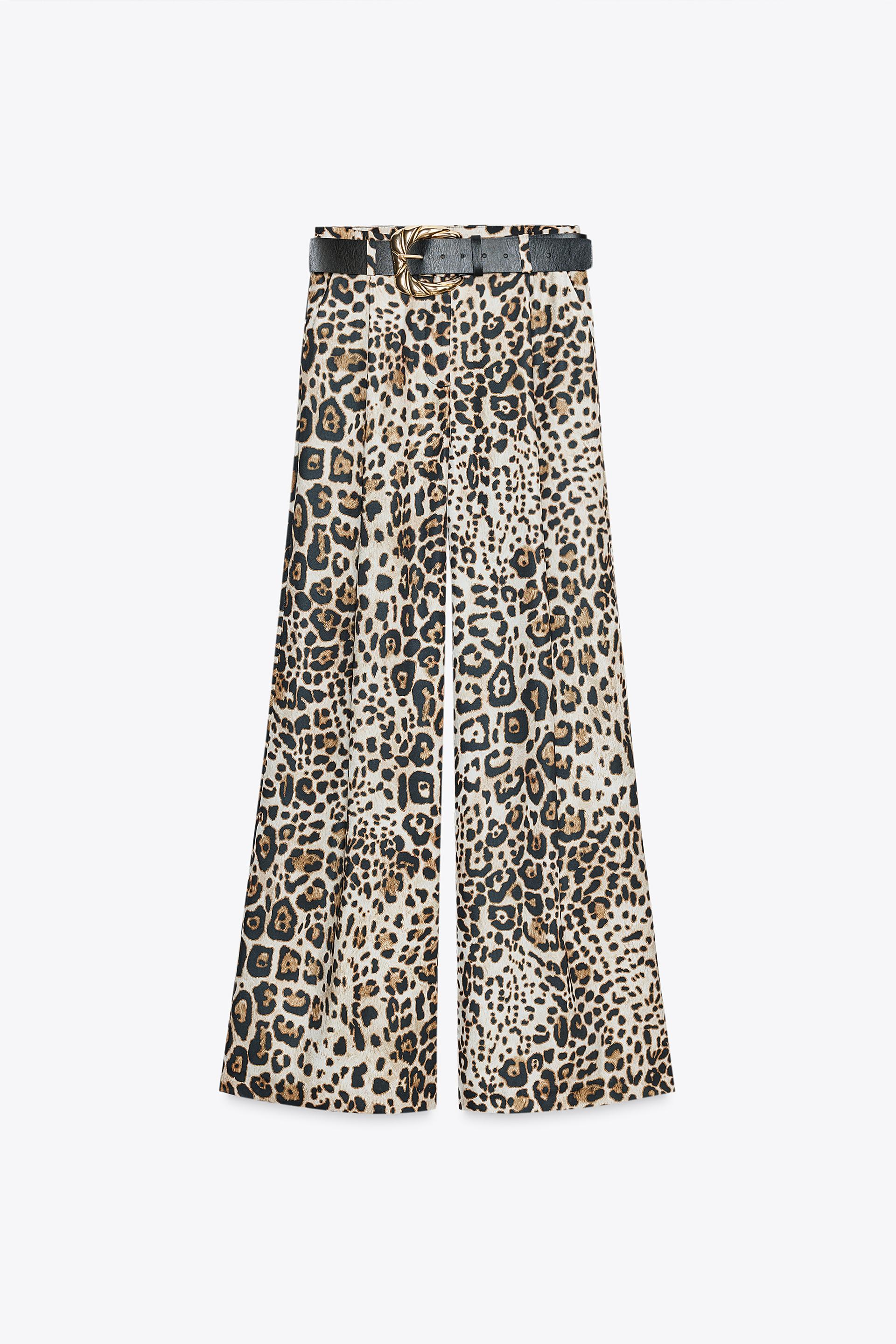 ZARA, Satin Wide-Leg Trousers With Belt