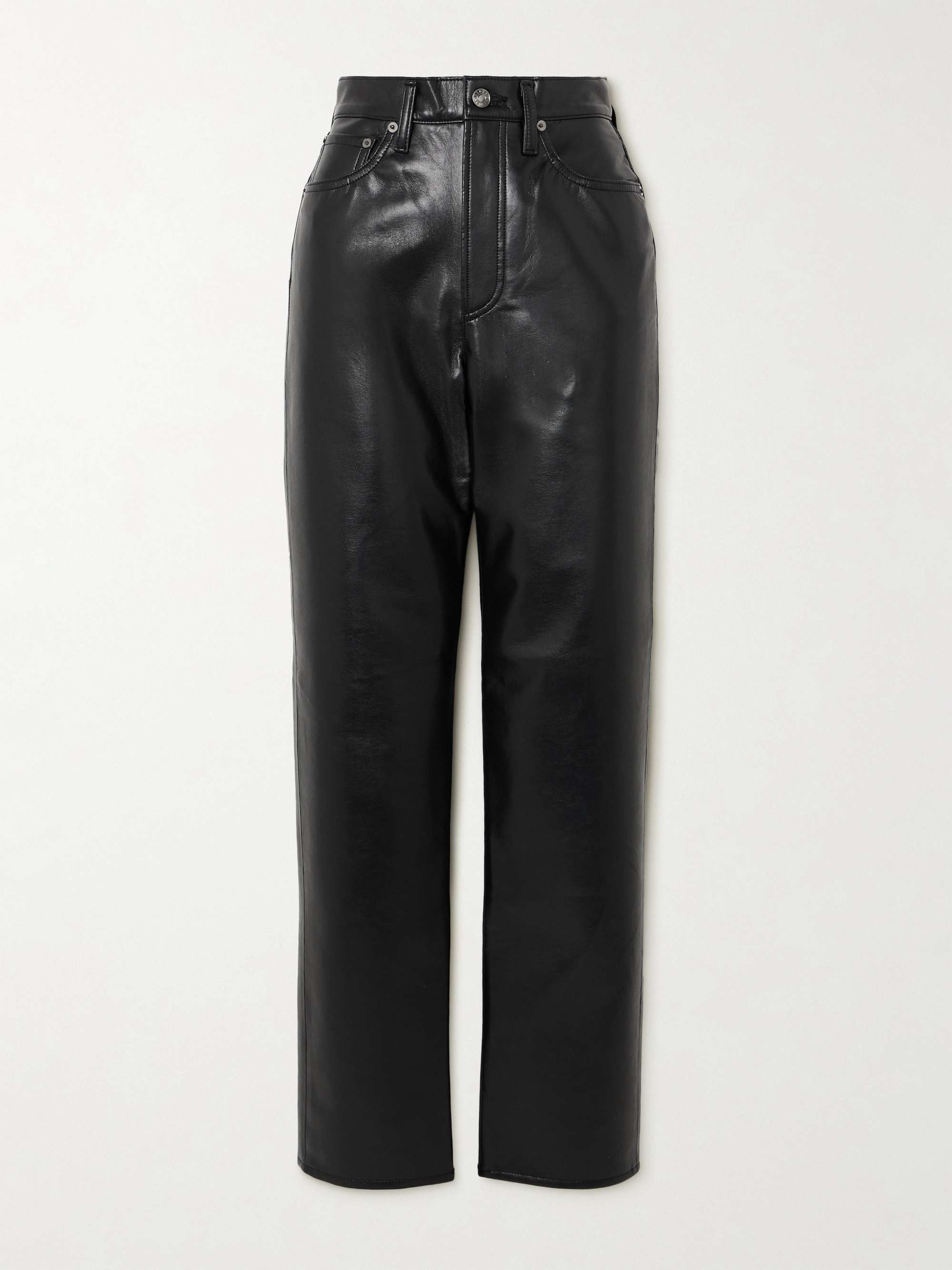 Agolde, '90s Pinch Waist Long Recycled Leather-Blend Pants
